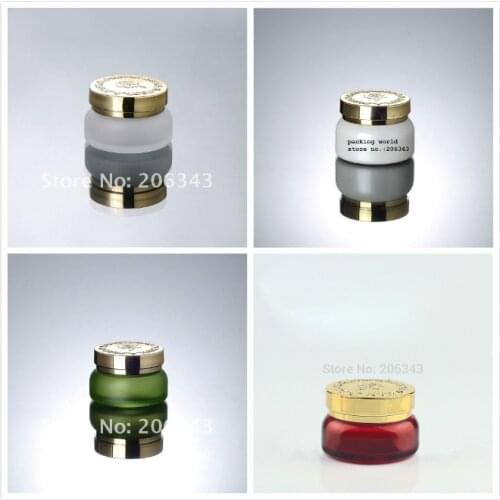 30G frosted/green/pearl white/red glass bottle/jar for cream/serum/essence/moisturizer/gel/wax/skin care cosmetic packing