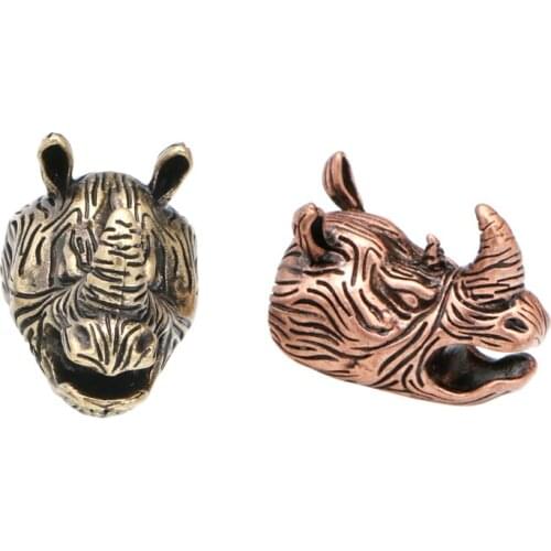 Mestylish New Rhino Jewelry Accessories Retro Personality Metal Bracelet Copper Bead Lucky Charm DIY Bracelet Necklace