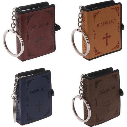 Mini Holy Bible Key Chain Book Keychain Religion Spanish Version Christian Jesus Key Ring Keyring Gift Prayer God Bless