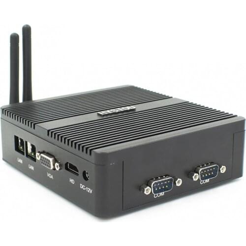 Dual LAN Fanless Mini PC Windows 10 Linux PFsense Router Firewall Server Computer with Celeron Quad Core J1900