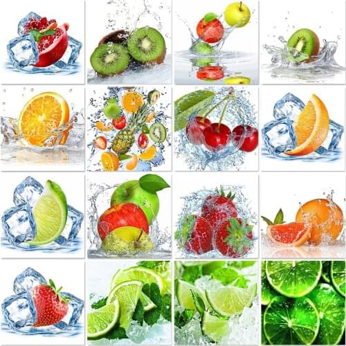 Muxun Diamond Embroidery Fruits 5D Diy Picture Of Rhinestones Cross Stitch Lemon Ice Diamond Mosaic Painting Kitchen Decor Ep437