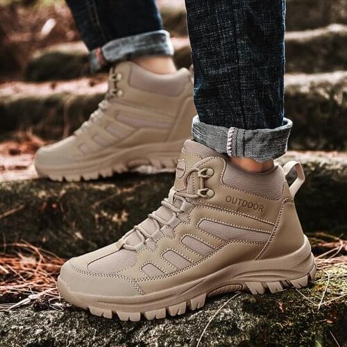 2021 New Brand Men Boots Tactical Military Combat Boots Outdoor Hiking Boots Winter Shoes Light Non-slip Men Desert Ankle Boots