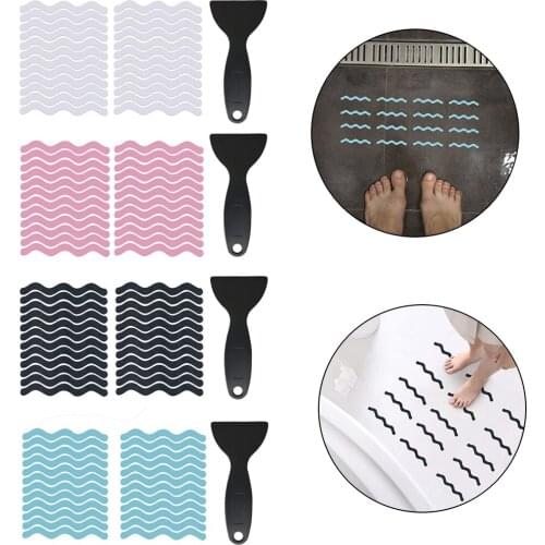 Set of 24 High Strength Anti-skid Bath Tape Grip Non Slip Shower Pad Floor Safety with Shovel Adhesive Decals Stairs Indoors