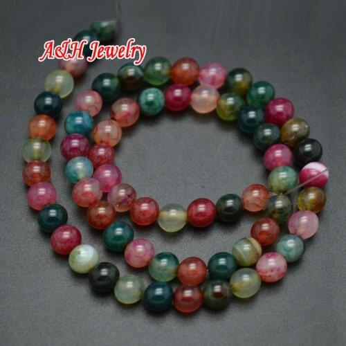 Cheap Beads Mixed Color Stone Imitated Tourmaline 6mm Round Loose Beads 16 Inch Fashion Jewelry Making Materials 10strand/lot