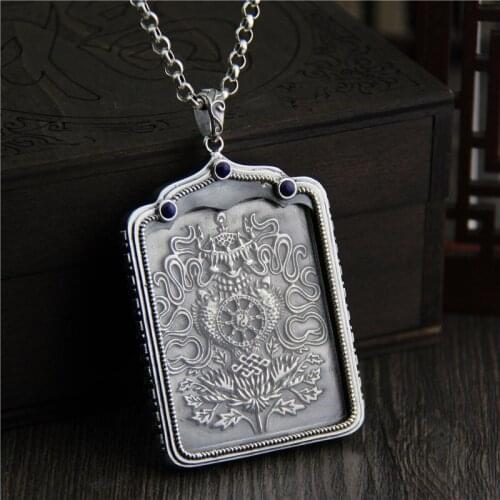 Wholesale S925 Sterling Silver Ga Wu Box Pendant Men Women Buddhism King Kong Pestle Side Licensing Retro Thai Silver Pendant