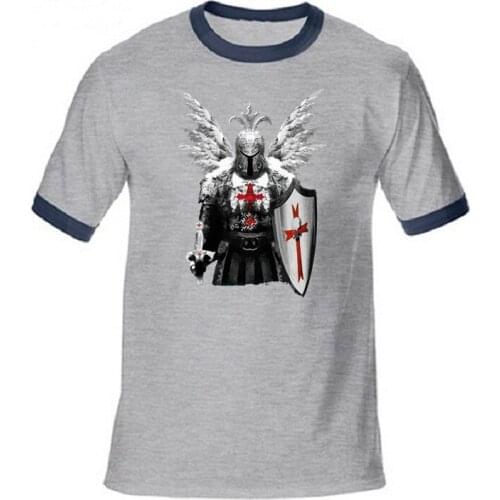 Beach surfing mens Tshirt Skateboard t shirt youth hipster Streetwear Manly Warrior men short sleeve tee Knights Templar T-shirt