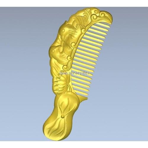Comb with mandarin duck 3d model relief for cnc in STL file format