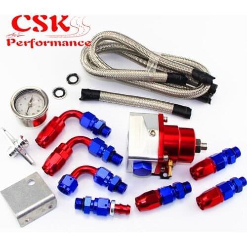 Adjustable Fuel Pressure Regulator + Gauge Kit universal adjustable fuel pressure regulator kit