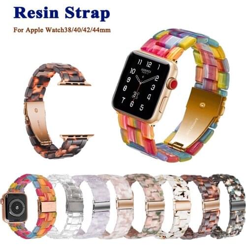 Print Resin Watch Strap For Apple Watch Band 38/40/42/44mm Series SE/6/5/4/3/2/1 iWatch Watchband Replacement Strap accessories