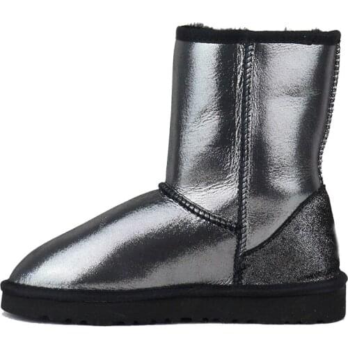 UVWP 100% Genuine Sheepskin Leather Snow Boots Warm Natural Fur women winter boots Women Warm Wool Snow boots Free Shipping