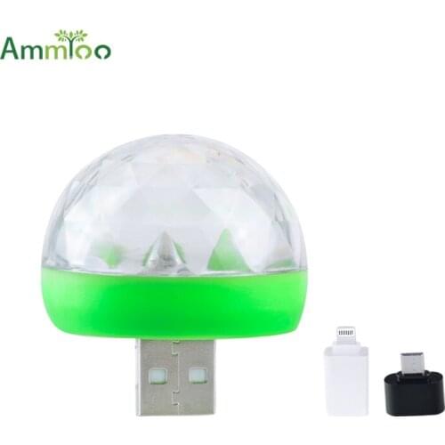 Mini USB stage light DC 5V RGB LED lamp Bulb Music Sound Control Stage lights KTV Disco Microphone lighting Home Entertainment