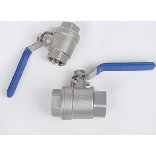 BSPT 1/4" 3/8" 1/2" 3/4" 1" 1-1/4" 1-1/2" Female Stainless Steel SS304 2P Full Port Ball Valve with Vinyl Handle Thread Valves