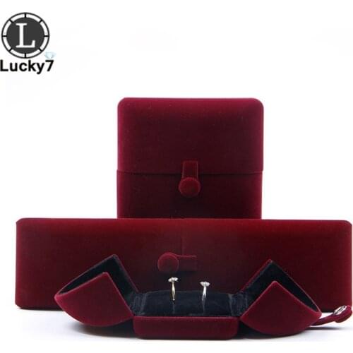 Simple red double open marriage jewelry box wedding ring pendant ring box bracelet necklace wedding gift box free shipment