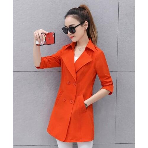 2020 Arrival New Womens Windbreaker Trench Coat Spring Double Breasted Casaco Feminino Autumn Slim Ladies Coats WXF180 s