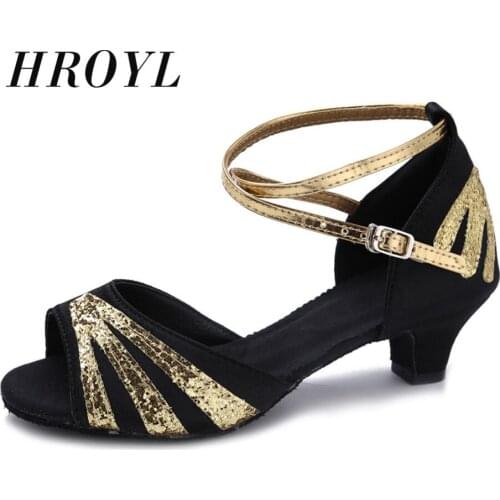 Professional Ballroom Latin Dance Shoes/Children Girls Tango Salsa Dance Dancing Shoes 4cm Heeled Shoes For Dance Women Ladies