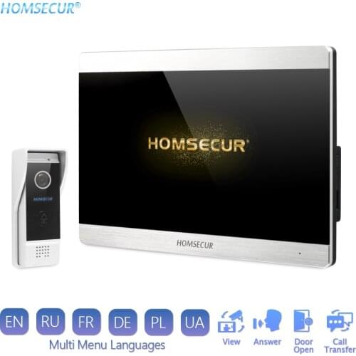 HOMSECUR 4 Wire AHD Video Door Phone Intercom System with Call Transfer Motion Detection Record Snapshot BC031HD-B+BM715HD-S