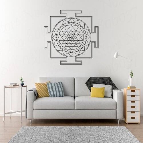 Sri Yantra Mandala Decal Wall Room Decor Art Vinyl Sticker Mural Yantra Logo Symbol Big Large Size Home Decoration WL1416