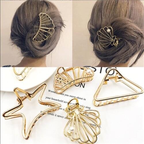 Fashion Hair Claws for Women Hair Barrette Hairpin Crab Metal Hair Claw Clips for Women Hair Accessories Headwear Ornament