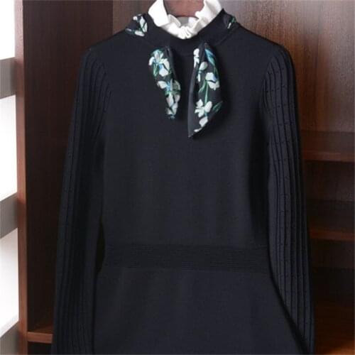 Viscose polyester blend solid knit women fashion lace up butterfly collar slim pullover sweater S-L retail wholesale