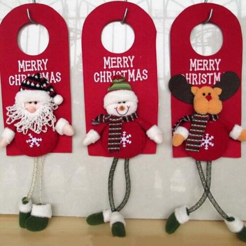 10Pcs Christmas Santa Claus Snowman Reindeer XMAS Door Hanging Home Decoration