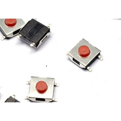 100pcs 6*6*3.1mm The patch 4pin Tactile Push Button Switch Red button Waterproof copper head cooker switch