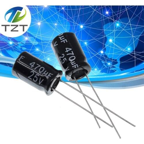 20PCS Higt quality 25V470UF 8*12mm 470UF 25V 8*12 Electrolytic capacitor