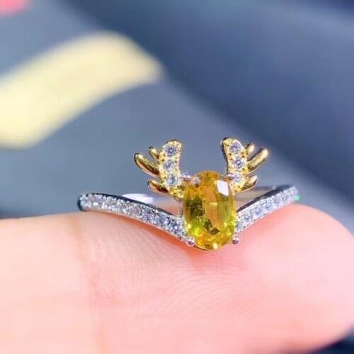 2020 dragon style precious yellow sapphire gemstone ring silver ring certified natural gem 925 sterling silver birthday gift