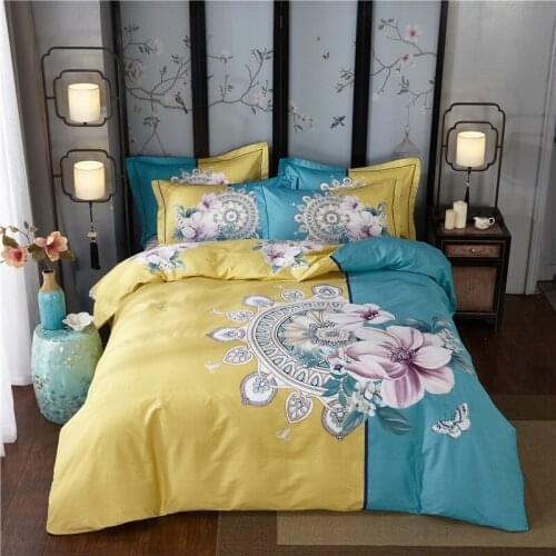 2021 new products 4Pcs Cotton pattern Luxury bedding sets bed set double queen king size duvet cover bed sheet set pillowcase