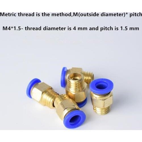 5pcs/lot Mould Trachea Pneumatic Quick Plug Connector Metric Coarse Thread Straight Through PC8-M6/M8/M10/M12/M14/M16