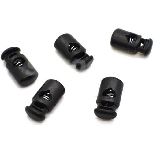 500pcs/pack Black Plastic Barrel Spring Cord Locks Stoppers Toggles 20.5mm*10mm Free Shipping