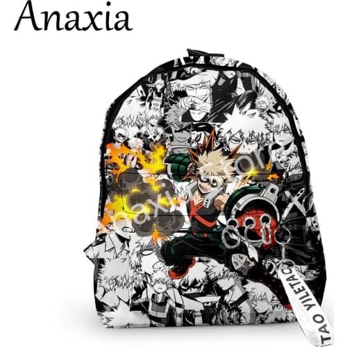 Bakugou katsuki merch Oxford Fabric One Shoulder Keychain Backpack Printed Casual Student School Bag
