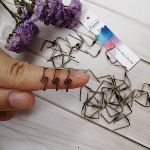 Camal 100pcs 14mm Antique Bronze M Shaped Twisted Pins Connectors For Crystal Prism Bead Lamp Chandelier Pendant Hanging