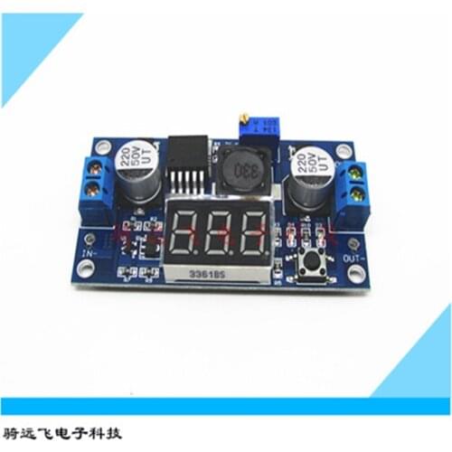 DC-DC boost module digital voltmeter display LM2577 digital display boost circuit board 3A output red and blue