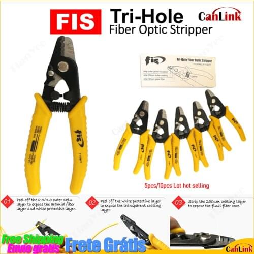2pcs/Lot F11301T Miller clamp Fiber stripping pliers F11301T FIS Tri-Hole Fiber Optic Stripper Miller Wire stripper