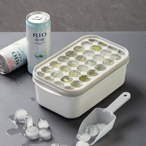 Ice Cube Mould Box With Lid & Scoop Fruits Popsicle Maker Molds Tray Ice Cream DIY Tool Kitchen Refrigerator Accessories