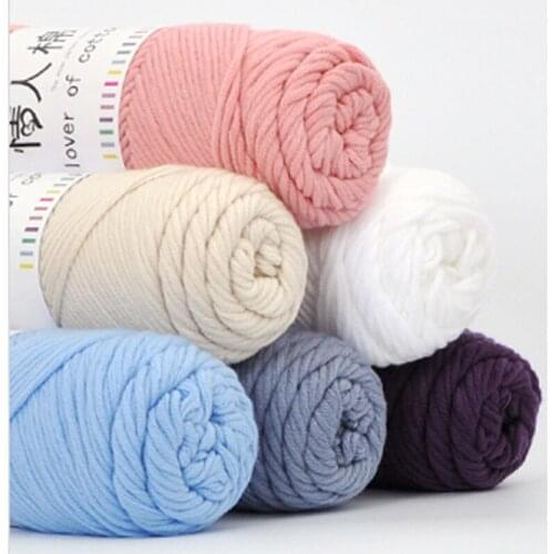 3 Pcs / Lot Lovers Cotton Thread Natural Milk Cotton Thick Yarn for Knitting Baby Wool Chunky Yarn Crochet Thread Hand Knitting
