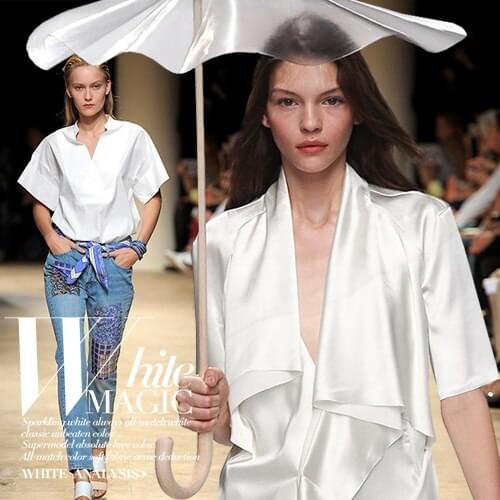 50cm*150cm Imported White Bright Silk Satin Fabric Drape Dress Shirt Dress Fabric