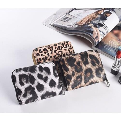 KANDRA 2020 Fashion Leopard Women Mini Wallet Luxury Designer Zipper Coin Purse Card Holder Clutch Female Wallets Phone Pocket