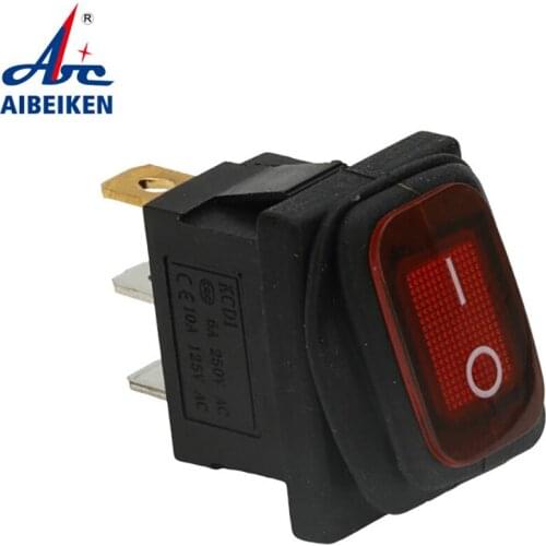 KCD2 12v 220v 30A 3pins 2pins waterproof toggle switch illuminated latching on off on emergency marine rocker switch