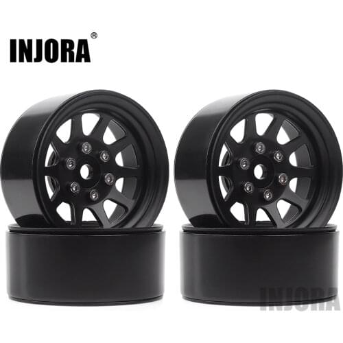 INJORA 107g/pcs Metal Alloy 1.9 Beadlock Wheel Rims for 1:10 RC Crawler Axial SCX10 AXI03007 90046 Traxxas TRX4 Redcat GEN8