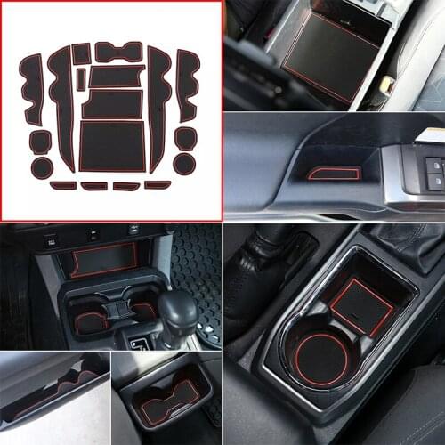 18pcs Auto Anti-Slip Cup Mat Non Slip Door Gate Pad For Toyota Tacoma 2016-2021, Car Styling, Auto Accessories