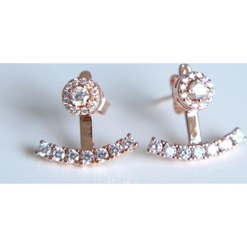 2016 hot selling micro pave AAA cubic zirconia ear jacket,fashion girl gift cz earring becautiful