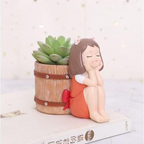 Cute Cartoon Fleshy Flower Pot Resin Micro Landscape Plant Potted Home Garden Decoration Orchid Pot Home & Garden Supplies