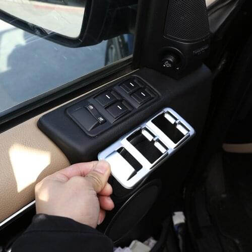 For Land Rover Range Rover Sport L320 2005-2008 ABS Silver/Black Car Window Lift Switch Button Cover Stickers Car Accessories