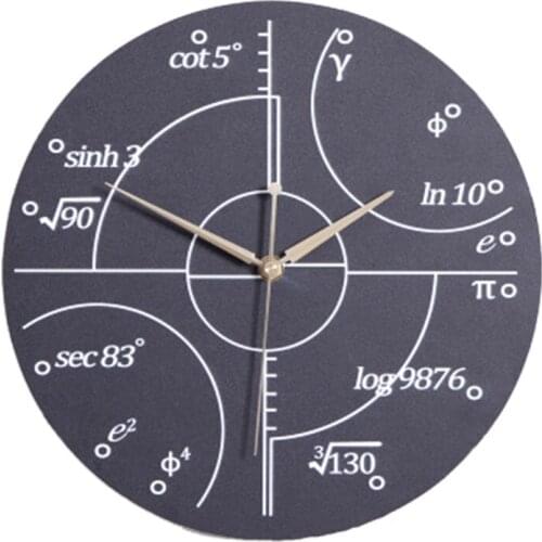AT69 -Function Formula Wall Clock Frameless Dial Cartoon Clocks Childrens Room Decor Hanging Watch Living Room Home Design A