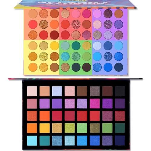 2pcs UCANBE Spotlight +Splashy Candies 94 Colors Eyeshadow Makeup Palette Matte Shimmer Glitter Pigmented Powder Eye Shadow Kit