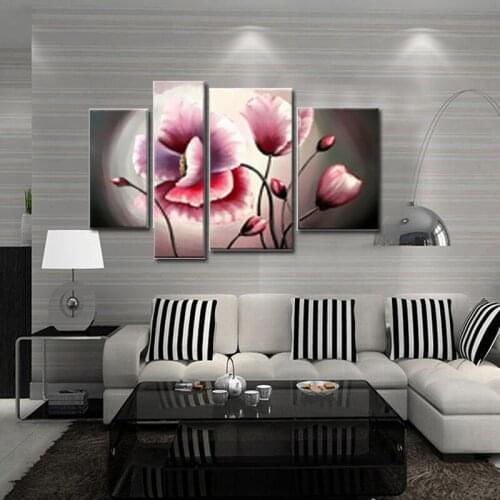 Landscape Red Flower 100% Hand Painted Modern Abstract Oil Painting On Canvas Wall Art Pictures Home Decoration Home Decor