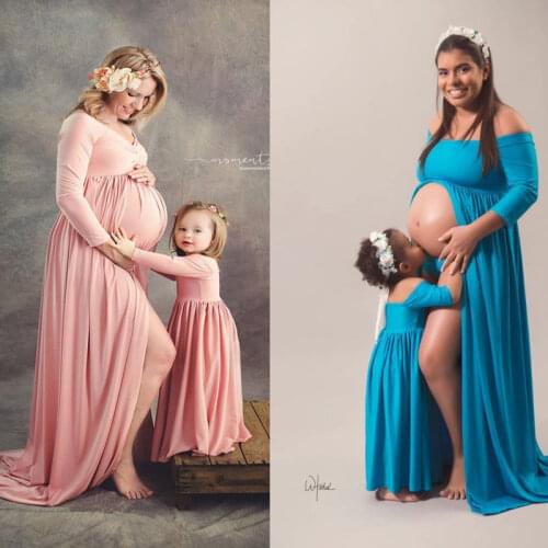 Women Maternity Dresses For Pregnant Photoshoot Long Sleeves Pregnancy Dress Photography Prop Maxi Gown Baby Bodycon Dresses