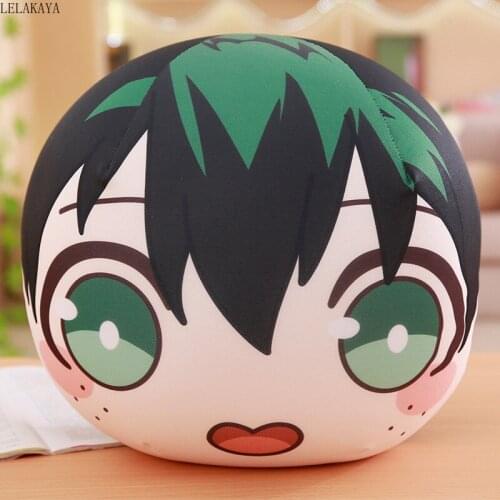 Anime Plush Toys My Hero Academia Todoroki Shoto Midoriya Izuku Bakugou Katsuki Stuffed Toys Cartoon Round Cushion Throw Pillow