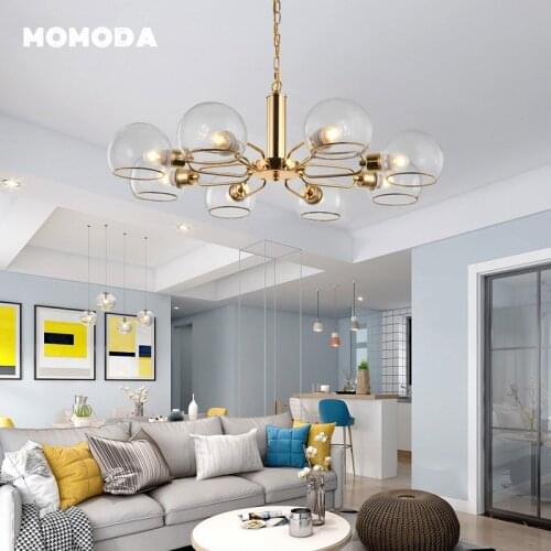 Luxury LED Chandeliers Lighting Modern Metal Glass Pendant Hanging Lamps Bedroom Living Room Dining Room Lights Fixture Lustre